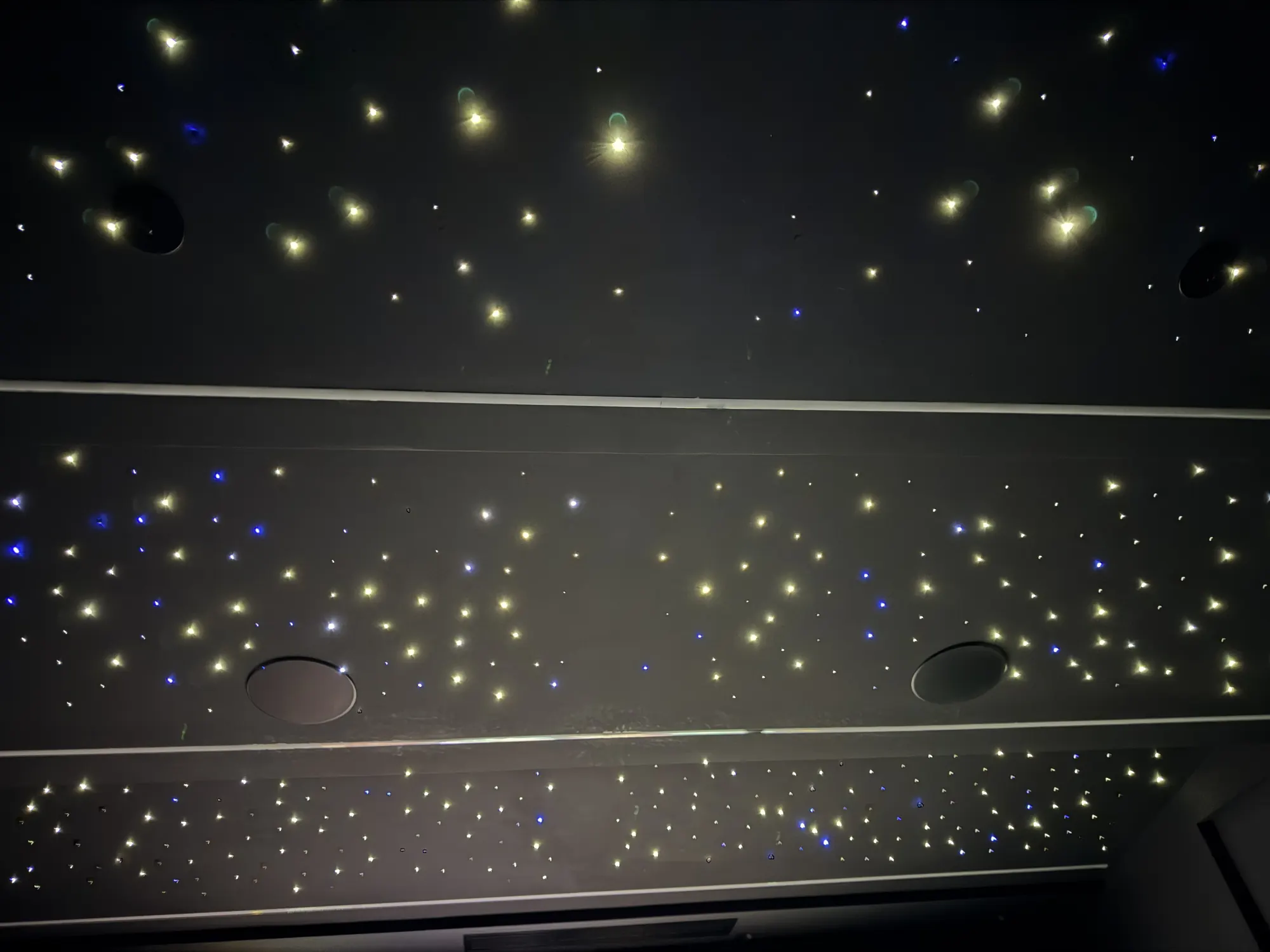 Fibre-optic star field ceiling panels